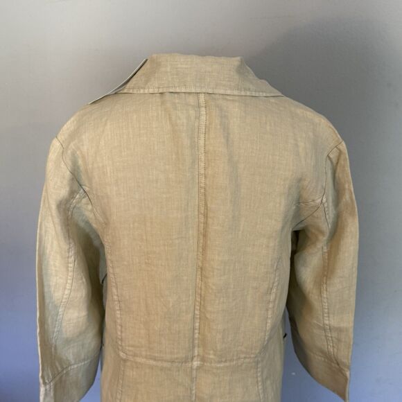 Soft Surroundings Eza Jacket Sz S NWT Beige Linen Notch Collar Lagenlook Boho - Picture 7 of 16